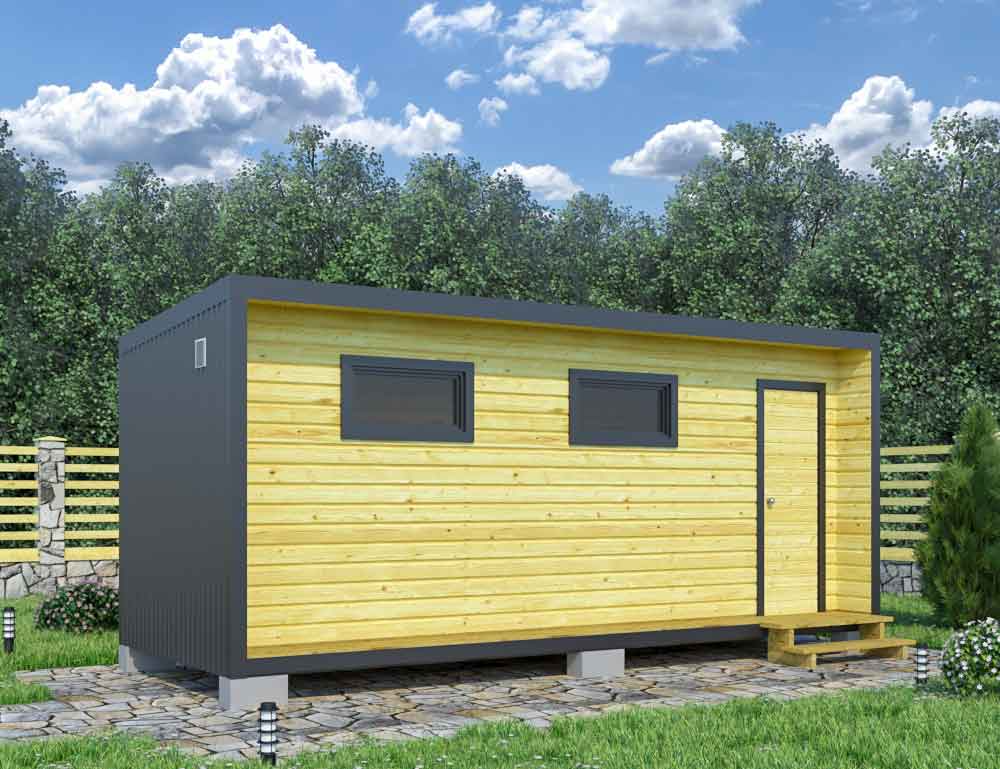 Хозблок для дачи в стиле Хай Тек 6х2,4