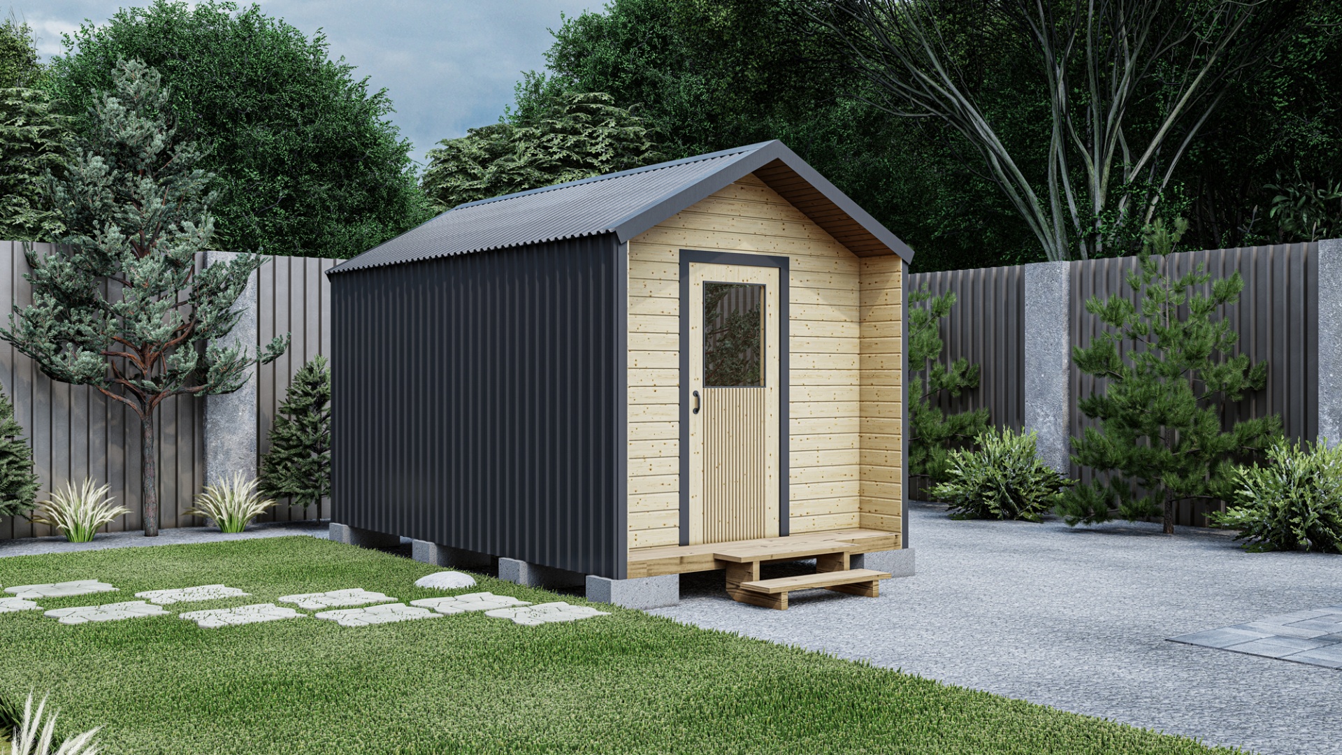 Бытовка в стиле Барнхаус 4х2,4