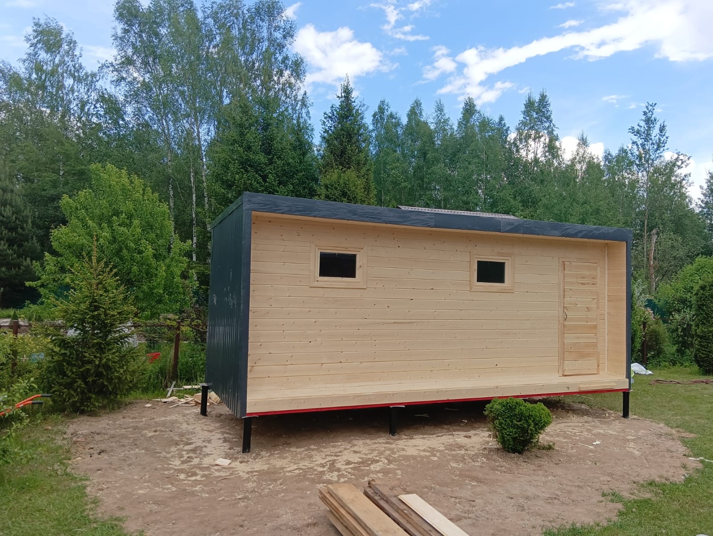 Хозблок для дачи в стиле Хай Тек 6х2,4