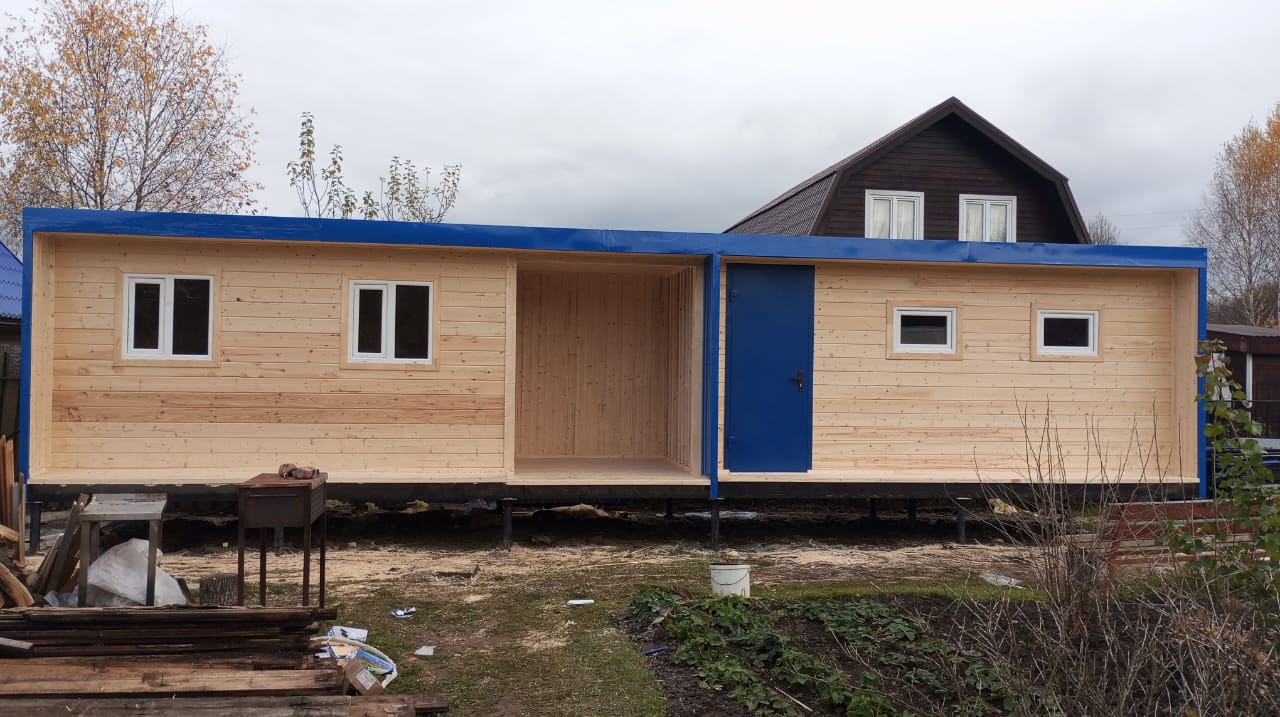 Хозблок для дачи в стиле Хай Тек 6х2,4