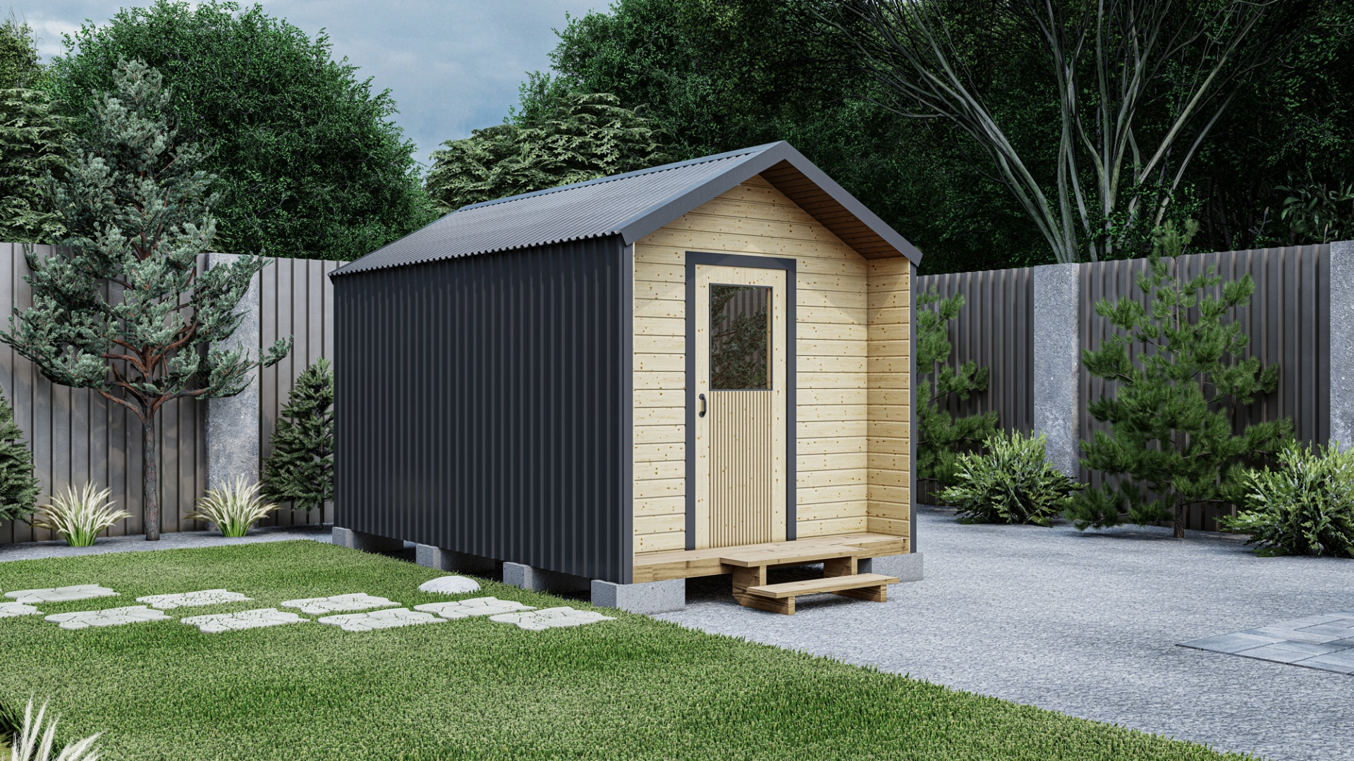 Бытовка в стиле Барнхаус 4х2,4