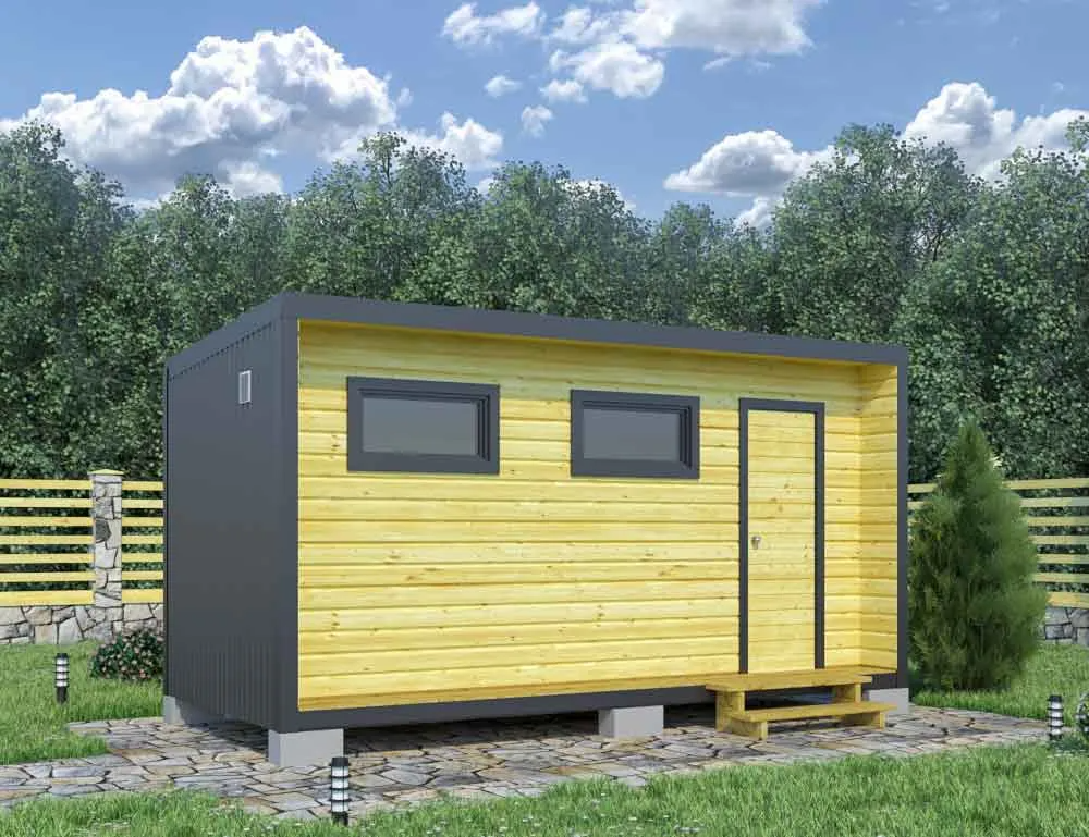 Хозблок для дачи в стиле Хай Тек 5х2,4