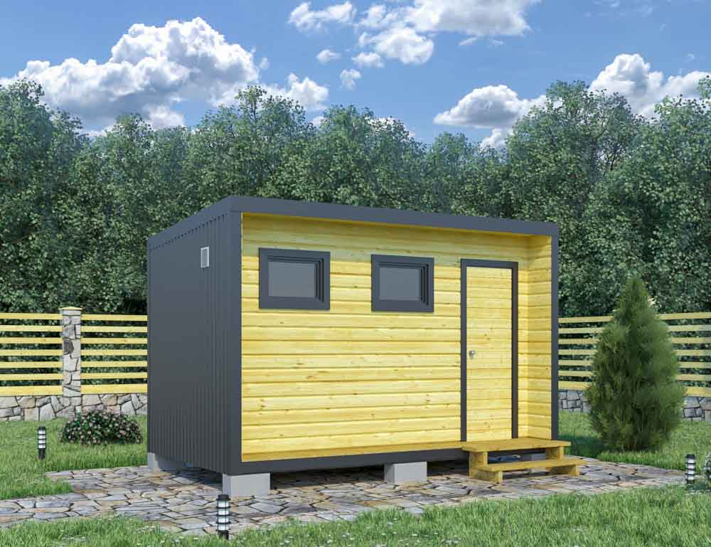 Хозблок для дачи в стиле Хай Тек 4х2,4